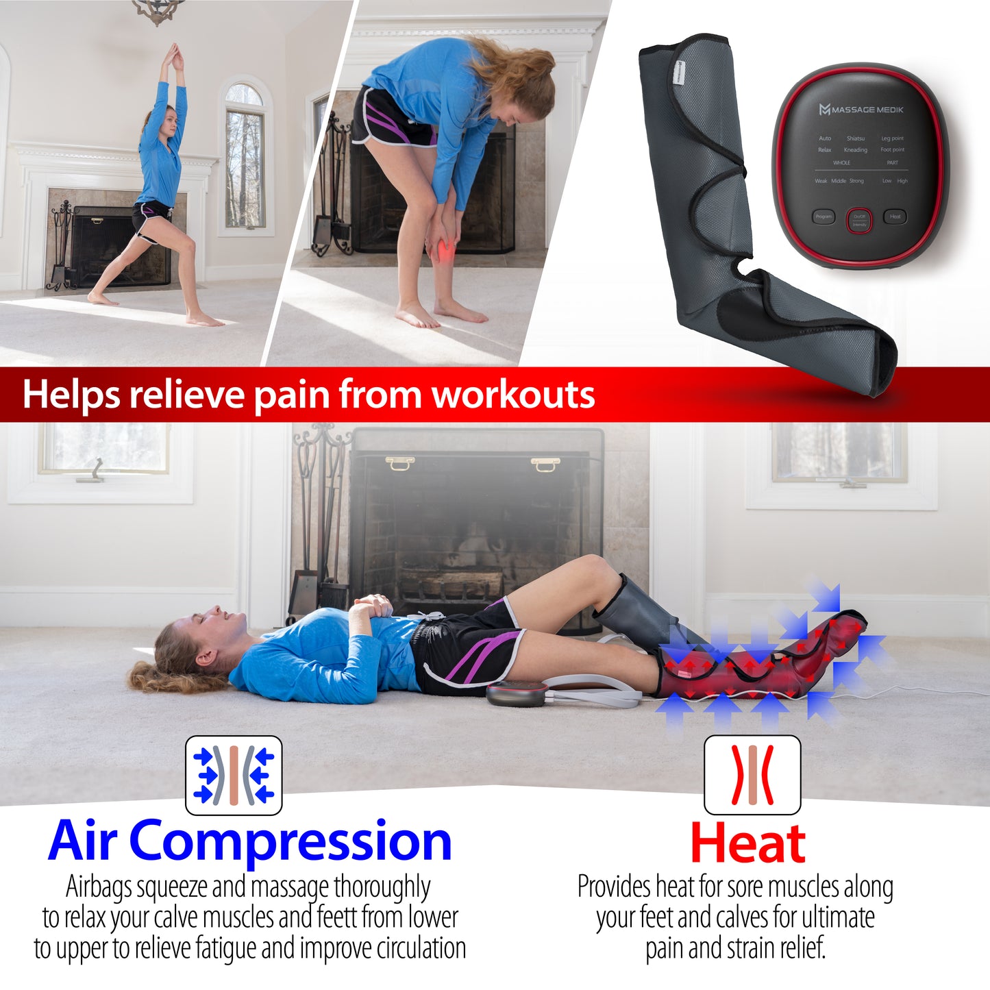Massage Medik Fusion Compression Foot & Leg Wrap Massager